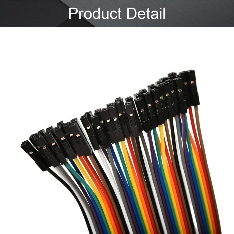 Fielect Male to Female Dupont Jumper Wires 40P Breadboard Jumper Wires Colorful Ribbon Cables 50cm Long 1Pcs - Image 3